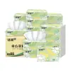 Jierou Mountain Room Camélia Papel Tissue 100 Folhas Tissue Doméstico Facial Grande Pacote Caixa Grande Lote Guardanapo Papel Higiênico