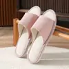 Zapatillas Clásicas de Lino para Primavera y Otoño Zapatos de Algodón Sencillos para el Hogar Zapatillas Rayadas para las Cuatro Estaciones Engrosadas Antideslizantes para Pareja Hotel