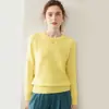 Suéter de Caxemira Baicaierong 2026 Outono/Inverno Feminino, Gola Redonda Design Versátil Malha de Lã para Outono e Inverno