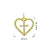 Acessórios de joias de cobre com zircônia microincrustada DIY acessórios de pingente série cruz banho de ouro 18K