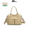 Bolsa de Lona Multibolsillos para Viajes Diarios con Logo Personalizado, Bolso Tote Pequeño para el Trabajo, Bolso de Mano Cruzado al Hombro, Ligero