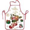 Delantal Decorativo Navideño Estampado a Color Delantal de Cuello Halter Decorativo Delantal con Cordones Delantal Impermeable y a Prueba de Aceite Delantal de Venta al por Mayor Transfronteriza