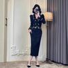 Vestido francês de outono e inverno temperamento socialite único super bonito filha rica pequeno estilo perfumado vestido preto crianças