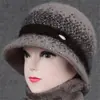 Nuevos Sombreros de Otoño e Invierno para Mujeres de Mediana Edad y Mayores, Elegantes Sombreros Tipo Cubo Casuales para Abuelas, Versátiles Gorros de Punto para Personas de Mediana Edad y Mayores