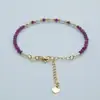 Estilo Fada Cor de Pele Roxa Pulseira Avançada de Rubis Pulseira Pequena Fresca Pulseira de Pedra Natural Pérola