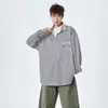 Camisa de Cor Sólida Estilo Étnico de Manga Longa para Homens e Mulheres, Design Versátil Solto Tendência Camisa de Nicho para Outono e Primavera