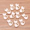2 2 accesorios de aleación de bricolaje de color KC, colgante de aceite con forma de gota de oro, colgante de animal, gato blanco, gato negro