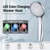 Cabezal de ducha con control de temperatura LED, de mano, presurizado, emisor de luz, para baño, hogar, cabezal único, kit de flor de vino, cabezal de ducha