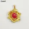 Wt-P2049 Nuevos Pendientes Colgantes de Latón Incrustados con Piedras Preciosas y Perlas de Agua Dulce Collares Accesorios para Joyería DIY