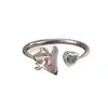 Anillo Familiar Estilo Chino para Mujer, Nicho, Aspecto de Alta Calidad, Moderno, Sencillo, Anillo Liso, Anillo Ajustable para Dedo Índice