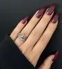 Cross-border Wearable Feminino Nail Art Atacado Simples Médio-retangular Cor Sólida Nail Art Patch Wear Armor Venda por atacado