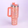 Copo Térmico de Aço Inoxidável 304 com Alça, Porta-Copos de Carro, Modelo Personalizado de 40oz, Copo com Canudo, Grande Capacidade, Portátil