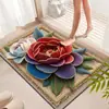 Alfombrilla de suelo de barro de diatomeas estilo felpa 3D para baño, absorbente, felpudo para puerta de baño, antideslizante, resistente al desgaste