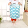 Grande cesto de armazenamento redondo para uso doméstico para roupas, feito de tecido de algodão e linho, à prova d'água, um ótimo item de organização para a casa, cesta de armazenamento dobrável para brinquedos