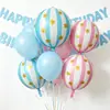 Globo de Papel de Aluminio 4D Estrella Rayada Ins Estilo Coreano de 22 pulgadas Flotante con Helio Decoración para Fiesta de Cumpleaños Infantil Montaje Exterior