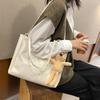 Xiaorui Dourado Bolso Coreano Cor Sólida Bolsa Grande Portátil Simples Bolsa Tote Feminina 0202 Tendência Bolsa de Ombro Grande Capacidade Tendência