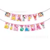 Bandeirola de Bandeira Letreiro Feliz Aniversário Desenho Pronto Bandeira de Puxar Decoração Temática para Festa de Aniversário Infantil Suprimentos Fabricante