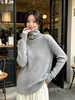 Suéter de punto de terciopelo Andy de tres hilos para mujer, estilo holgado extragrande, nueva capa base de cuello alto para otoño e invierno, suéter grueso de cuello superpuesto