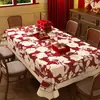Mantel con ambiente de Año Nuevo en rojo, festivo para el Año del Caballo, impermeable y a prueba de aceite, mantel lavable para decoración del Festival de Primavera, cubierta para mesa de café