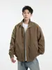Chaqueta Harrington tipo aviador estilo americano para hombre, otoño e invierno, cuello alto, estilo béisbol, abrigo de algodón color caqui cleanfit para pareja