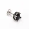 Brincos de aço titânio com zircônia oval incrustada de quatro garras senso de nicho de alta qualidade de personalidade brincos simples masculinos e femininos joias de ouvido
