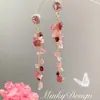 Pendientes de Borla Hueca de Cristal con Forma de Gota de Agua Tachonados con Diamantes y Agujas de Plata Estilo Étnico Moda Pendientes de Temperamento Pendientes Retro de Nicho para Mujer