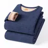 Directo de fábrica: Conjunto de ropa interior térmica de otoño e invierno para hombre, con forro polar y grosor extra para abrigar, diseñado para hombres de mediana edad y mayores