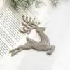 Polvo Adhesivo de Plástico Transfronterizo Colgante de Reno y Ciervo Decoraciones Navideñas Estilo Lujo Ligero Lazo