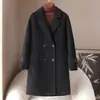 Pequena quantidade de roupas Novidades de Outono estilo coreano Casaco de lã dupla face feminino 2026 Casaco de lã de lapela dupla simples e versátil