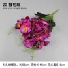 Salón de Bodas Floral Morado Flores de Seda para Boda Hortensias Rosas Hojas de Bambú Hojas de Hierro Hojas de Arce Flores Artificiales