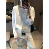 Mochie Estilo Nuevo de Principios de Primavera Estilo Coreano Diseño de Encaje Parcheado Perezoso Camiseta Oversize Camisa Base Mq1081