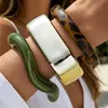Accesorio transfronterizo de gran venta, producto nuevo: brazalete abierto de forma de ola irregular para mujer, conjunto de tres piezas personalizado y de moda de joyería para mujer