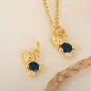 Distrito de Lu transfronterizo nuevo cobre microincrustaciones circonita galvanoplastia oso lindo amor circonita colgante collar joyería al por mayor