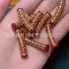 Arena de Cristal de Alto Contenido Accesorios de Cinabrio DIY, Calabaza de Cinabrio Chapada en Oro, Pixiu, Joyería con Colgante de Loto, Abalorios Sueltos al por Mayor