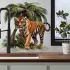 Adesivos de Parede Realistas de Tigre Transfronteiriços para Quarto e Sala de Estar Decoração de Casa Arte Adesivos Impermeáveis Autoadesivos PVC
