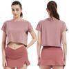 Ropa Deportiva Holgada Transfronteriza de Amazon para Mujer, Camiseta de Manga Corta de Yoga Talla Grande de Verano, Top Deportivo para Entrenamiento y Running