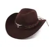 Sombrero fedora de lana, sombrero de vaquero, estilo étnico para hombres y mujeres, sombrero de sol de estilo europeo y americano para parejas para primavera y verano, sombrero de jazz