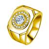 Anillo de disco liso brillante dominante Reloj Anillo Europeo y Americano Grueso Ancho Reloj Incrustado de Diamantes Anillo Masculino de Jefe de Negocios