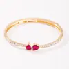Pulsera de Doble Cabeza de Rosa Europea y Americana Transfronteriza con Pedrería para Mujer, Joyería Dorada de Moda y Creativa con Diamantes Completos al por Mayor