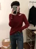Suéter de Punto de Cuello Alto para Mujer, Capa Interior, Base de Suéter, Nuevo Otoño/Invierno 2026, Tacto de Alta Gama, Hueco, Muestra la Clavícula, Top