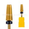 Cabezal de molienda de acero de tungsteno dorado para quitar uñas, pegamento duro, pegamento suave, capa base, eliminación de cutícula delantera, máquina de pulido de callos duros, cabezal de repuesto