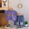 Conjunto de Moda de Verano para Niños de Manga Corta 2026 Nuevo Estilo de Verano Chaleco sin Mangas con Letras Conjunto de Dos Piezas Atractivo para Bebés Niños