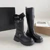 Novedad otoño e invierno 2026 botas largas para mujeres menudas con piernas gruesas, botas de caña alta de suela gruesa negras, botas largas para mujer