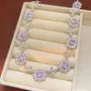 Collar con Broche de Flor Ovalada de Circonita Estilo Palacio, Cadena para Clavícula Exquisita y de Moda de Uso Rudo, Joyería de Lujo Ligero y Sensación de Alta Gama