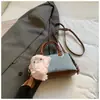 Bolsa de mão com design exclusivo para mulheres, bolsa transversal, bolsa almofada, bolsa jeans retrô coreana, grande capacidade, bolsa de boliche color-blocking