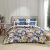 Conjunto de lençol de cama com estampa floral digital para comércio exterior transfronteiriço, conjunto de cama escovado, três peças, estilo europeu e americano