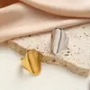 Anillos de Acero de Titanio Europeos y Americanos de Moda con Diseños Geométricos de Plantas, Frutas, Fresas, Espigas de Trigo y Estrellas de Cinco Puntas, Anillos Abiertos Ajustables