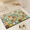 Alfombrilla de Baño con Estilo de Pintura al Óleo de Alta Gama, Alfombrilla de Tierra de Diatomeas para Uso Doméstico, Alfombrilla Absorbente y Antideslizante para la Entrada del Inodoro
