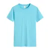 Punto de fábrica Algodón Seda de Hielo para amantes Camiseta de manga corta para hombre y mujer Ropa infantil cuello redondo manga corta top ropa para actividad en equipo