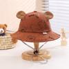 Gorro de bebé súper lindo de estilo coreano, nuevo gorro de pescador para otoño e invierno, combinable con todo, con orejas de oso, de dibujos animados, para niños y niñas, gorro de lavabo para niños